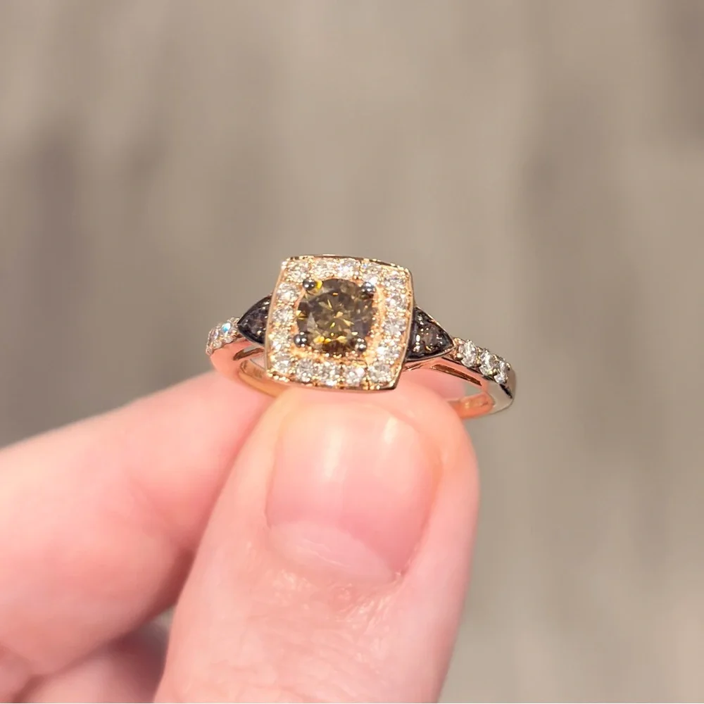 LeVian Chocolate Diamond Ring: 14K Rose Gold, SI2 Brown Diamond Solitaire - Picture 11 of 14